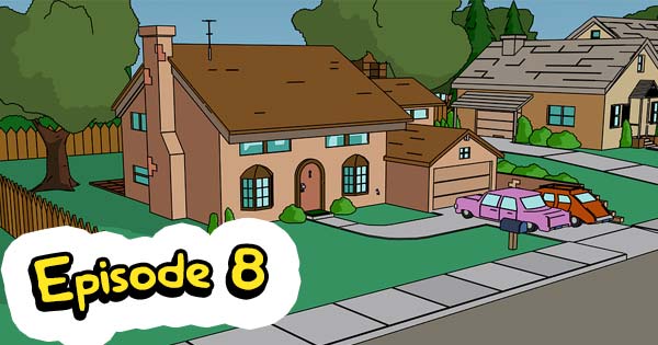 Simpsons house labeled Episode 8