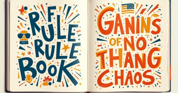 Rulebook versus creative chaos notebook side by side